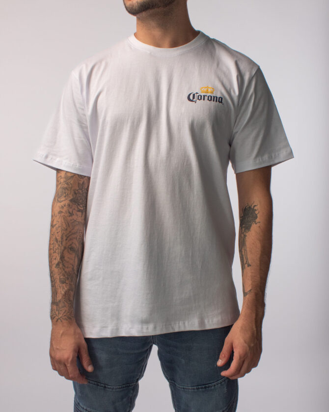 CAMISETA THIS IS LIVING CORONA MASC. G.E. BRANCO