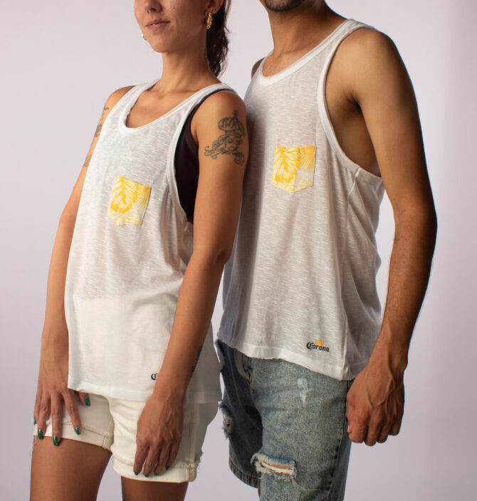 REGATA BOLSO AMARELO FEMININA CORONA BRANCO