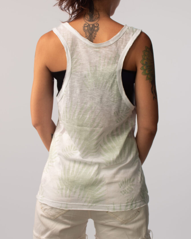 REGATA TANK TOP FOLHAGEM FEMININA CORONA BRANCO